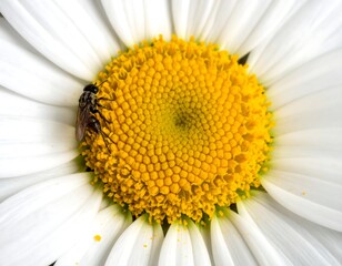 Close-up of a daisy with a fly