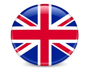 Circular glossy United Kingdom flag