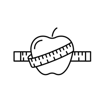 apple wrapped measuring tape, diet concept clip art preview