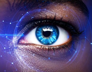 Close-up of an eye with digital overlay