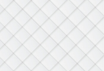 Clean abstract background with a repeating white and gray geometric diamond pattern, featuring soft drop shadows for a modern 3D quilted texture.