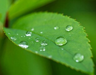 Close-up of a dewy leaf