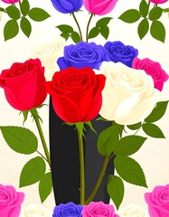 Rose bouquet seamless pattern