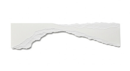Torn paper strip white realistic texture element for creative design projects and advertisements