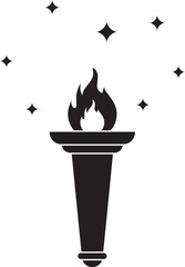 Symbol of Hope and Achievement with a Flaming Torch