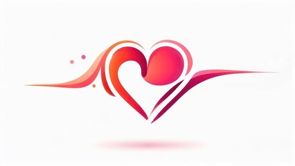 Abstract Heart Design with Soft Colors.