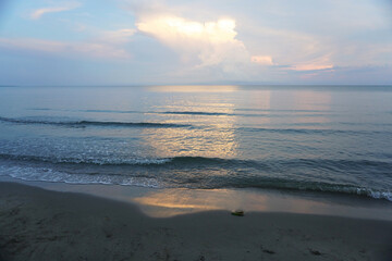 View of the sunrise on a beach in Coveñas
