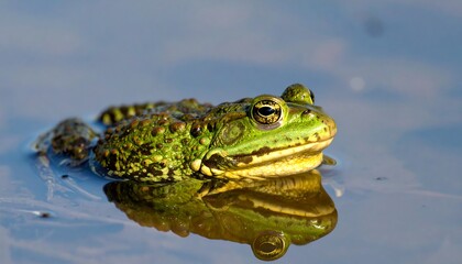 Obraz premium Close-up of a frog in water (1)