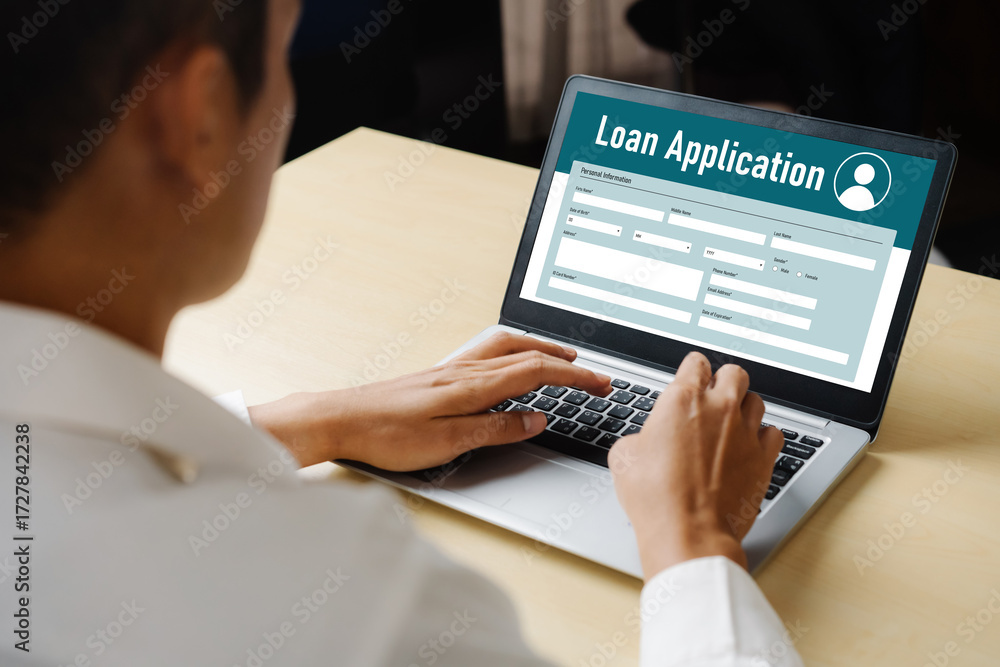Wall mural online loan application form for modish digital information collection on the internet network