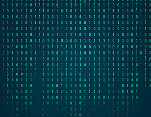 Abstract Binary Code Background in Green and Dark Patterns