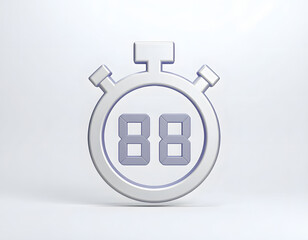 Stopwatch Icon Displaying Time with Numeric Digits in Digital Format