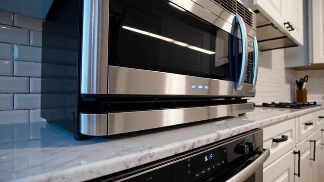 Modern kitchen appliances enhance functionality and aesthetics in this contemporary home design