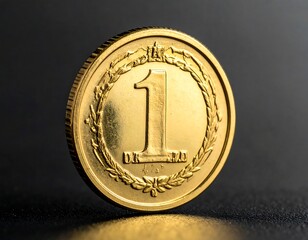 Close-up of a gold-colored coin