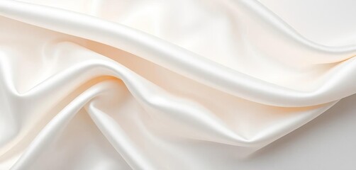Obraz premium Pure white satin fabric, smooth texture, luxurious drape, shiny, background