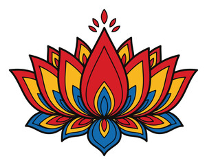 Colorful Ornate Lotus Flower a Symbol of Purity