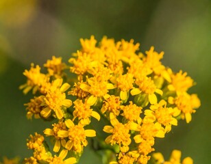 Close-up of clusters of bright yellow flowers