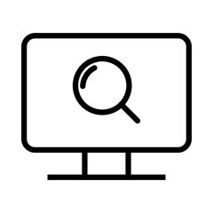 magnifying glass icon in monitor 