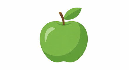 green apple on white background