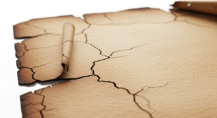 Antique cracked paper texture close-up showing aged parchment detail and faded map markings
