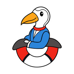 Pelican in sailor jacket