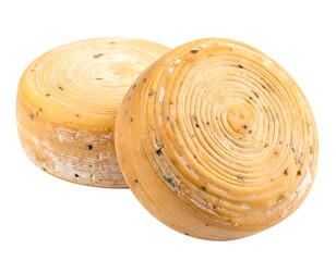 Two rounds of cheese, close-up