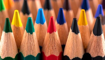 Close-up of colorful colored pencils