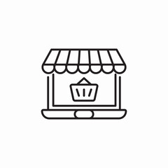 laptop store online shopping icon sign vector
