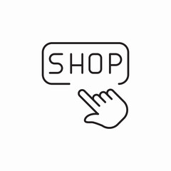 shop button tap icon sign vector