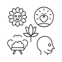 Fototapeta premium Nature, Spirituality, and Mindfulness Line Art Collection Vector Graphic