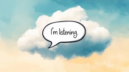 Cloud Speech Bubble Listening Concept.