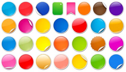 Colorful round stickers