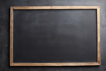 Empty blackboard with wooden floor background