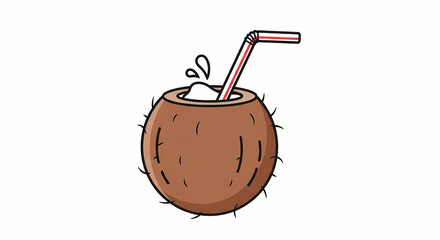 coconut cocktail isolated on white