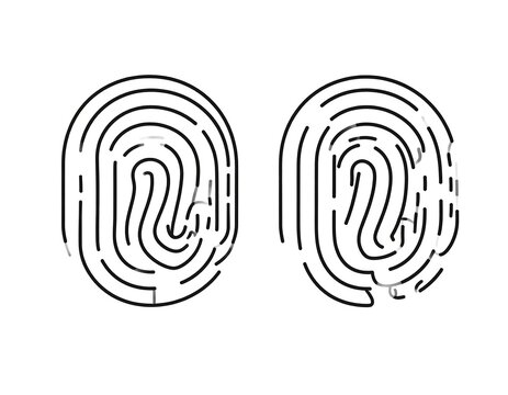 Two stylized fingerprint outlines