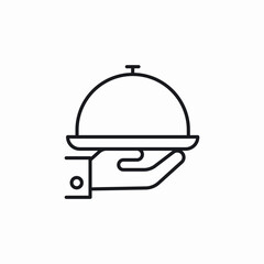 waiter food tray icon sign vector