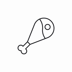 chicken leg food icon sign vector