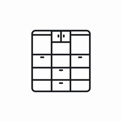 furniture closet wardrobe icon sign vector