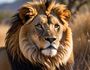 Obraz premium Close-up of a majestic lion