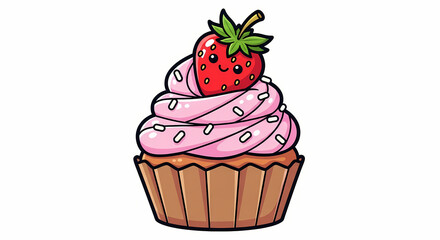 chocolate cupcake with strawberry