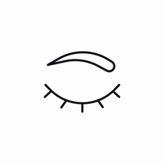 closed eye makeup icon sign vector