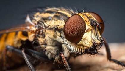 Close-up of a fly's face