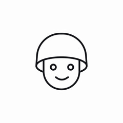 happy soldier icon sign vector