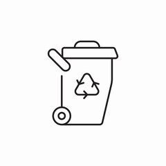 trash bin recycle icon sign vector