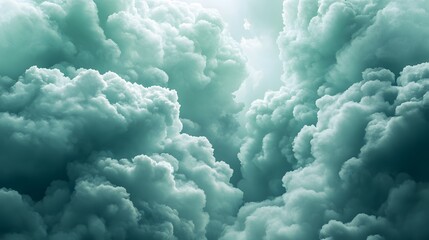 Dramatic Teal Cloudscape Abstract Background Image