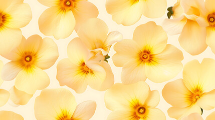 Fototapeta premium Bright yellow primroses create cheerful and vibrant seamless pattern, perfect for spring themes and floral designs