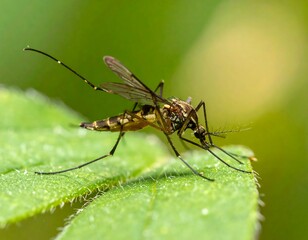 Close-up of a mosquito on a leaf (2)