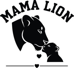Mama Lion – Heartwarming Lioness and Cub Logo Symbolizing Maternal Love and Protection