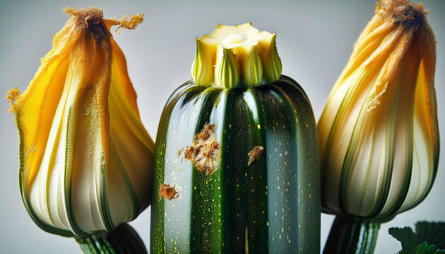 Zucchini With Blossom End Rot Close Up