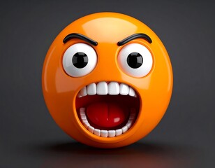 Fototapeta premium Angry, screaming emoticon