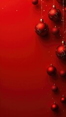 Festive Red Christmas Baubles Background